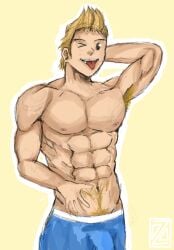 1boy boxers hair male male_only mirio_togata my_hero_academia shirtless six_pack solo yellow_hair