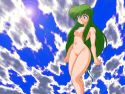 1girls 2007 ayanokouji_rem breasts dream_hunter_rem female green_hair human large_breasts light-skinned_female light_skin long_hair looking_at_viewer lumpen nipples nude pussy solo standing thick_thighs wide_hips