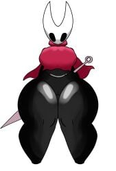 1girls barely_clothed cape cloak female hollow_knight hornet_(hollow_knight) mochikirb nail nub_feet red_cape shortstack small_clothing solo thick_thighs voluptuous