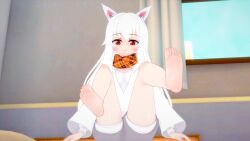 3d footjob fox hint koikatsu moxia teenage_girl white_hair