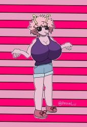 1girls big_breasts funny mina_ashido my_hero_academia pldrawings solo