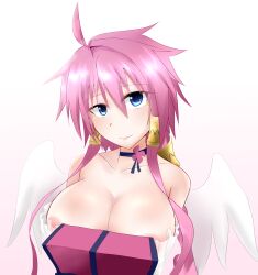 accidental_exposure alternate_version_available angel angel_wings artina breasts disgaea disgaea_4 exposed_nipples large_breasts nanahashi nipple_slip nipples nippon_ichi_software