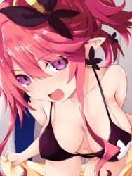 1girls bikini bikini_top breasts demon demon_girl disgaea disgaea_5 iwasi_r large_breasts looking_at_viewer navel nipple_bulge nippon_ichi_software pink_hair purple_eyes seraphina_(disgaea)