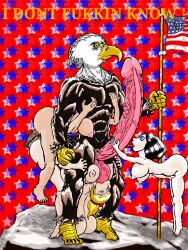 accipitrid accipitriform anal anthro ass avian bald_eagle ball_grab ball_suck balls big_balls big_penis bird bodily_fluids butt_grab dripping eagle female flag genital_fluids genitals grope groping_from_behind halfassinit hand_on_butt human licking male male/female mammal oral penile penis penis_lick precum precum_drip rimming sea_eagle sex sucking thick_thighs tongue