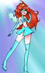 1girls bloom_(winx_club) charmix fairy fairy_wings female female_only high_heel_boots high_heels looking_at_viewer magical_girl png rainbow_(animation_studio) red_hair skinny smile solo sparkles wings winx_club