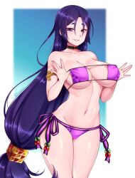 1girls 2020 bikini blue_eyes blue_hair choker eyepatch_bikini fate/grand_order fate_(series) female female_only hi_res long_hair looking_at_viewer milf minamoto_no_raikou_(fate/grand_order) minamoto_no_raikou_(swimsuit_lancer) narrowed_eyes smiling smiling_at_viewer solo solo_female thescarletdevil tied_hair very_long_hair