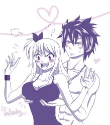 blush fairy_tail gray_fullbuster groping_breasts lucy_heartfilia milady666 wholesome