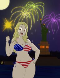 4th_of_july american_flag american_flag_bikini baccano! fire_works flag flag_bikini miria_harvent national_personification swimsuit united_states_of_america