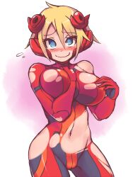 alternate_version_available breasts disgaea disgaea_6 embarrassed embarrassed_nude_female enf female large_breasts nippon_ichi_software nisemono_faker nude piyori_nijino skin_tight torn_clothes