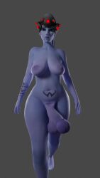 1futa 3d animated areolae balls blender bouncing_penis breasts erection futa_only futanari huge_cock lewdhyl nipples no_sound overwatch penis solo testicles video walk_cycle widowmaker