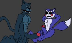 2boys animatronic anthro candy_(fnac) domestic_cat five_nights_at_candy's gay male male/male male_only muscular old_candy_(fnac) penis