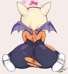 1girls 2022 anthro anus ass bare_shoulders bat bat_wings big_butt bodysuit chiropteran clothing female footwear furry genitals hatsumiilkshake heart hi_res huge_ass mammal membrane_(anatomy) membranous_wings no_panties no_underwear pussy rear_view rouge_the_bat sega shoes short_hair signature simple_background skinsuit solo sonic_(series) sonic_the_hedgehog_(series) tight_clothing torn_clothing white_background white_hair wide_hips wings