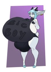 2022 abstract_background absurd_res anthro antlers big_breasts big_bulge big_ears blue_eyes blue_hair blue_nose bottomwear breasts bulge busty_boy cervid claws clothing ear_piercing ear_ring hair hi_res hooves horn huge_breasts huge_bulge hyper hyper_breasts long_ears male male_only male_with_breasts mammal pebthedrabold piercing purple_background ring_piercing shirt short_hair short_tail shorts simple_background solo solo_male text text_on_clothing text_on_shirt text_on_topwear tight_clothing topwear