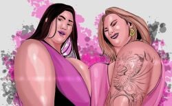 bbw bbwts_(comic) bikini facial large_breasts obese_female tattoo tyroncarter