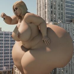 2girls 3d ass bbw big_ass big_breasts blonde_female blonde_hair breasts city colossal_ass dinner-kun female giantess gigantic_ass holding_person huge_ass huge_hips hyper hyper_ass hyper_hips large_breasts looking_at_another massive_ass medium_hair naked no_watermark nude nude_female selina_petoit short_hair thick_thighs thunder_thighs wide_hips