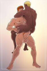 2boys alexander_gay_art anal anal_sex ass back_muscles boyfriends butt byron_durand class_comics felix_himner gay gay_sex male male_focus male_only melanin muscles muscular muscular_male naked_justice_(superhero) penis_in_ass space_cadet standing standing_sex tagme