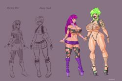 2girls annon areola_slip areolae arm_tattoo ass_expansion before_and_after big_breasts bimbo bimbofication breast_expansion breasts cherry_crash_(eg) ear_piercing earrings equestria_girls female females_only friendship_is_magic green_hair hair_growth hasbro hi_res high_heels highres holding_hands hoop_earrings huge_ass huge_breasts line_art lip_expansion lipstick mostly_nude my_little_pony mystery_mint_(eg) navel navel_piercing nipples nude purple_hair pussy silicone_implants tattoo tattooed_arm thick_lips thick_thighs thigh_expansion transformation wide_hips