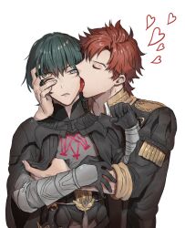 byleth_(fire_emblem) byleth_(fire_emblem)_(male) fire_emblem fire_emblem:_three_houses gay head_grab licking licking_face nonesabu sylvain_jose_gautier yaoi