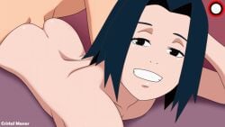 2boys 2d anal anal_sex animated animated_gif cristalmanor femboy from_behind gay gif male male_only naruto naruto_(series) sasuke_uchiha smile third-party_edit uncensored yaoi