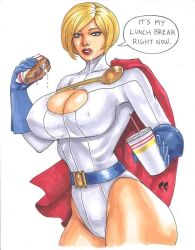 1girls big_breasts blonde_hair blue_eyes boob_window chris_foulkes dc dc_comics kara_zor-l karen_starr kryptonian power_girl superheroine superman_(series)