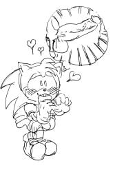 1girls amy_rose anthro balls big_penis biting biting_finger blush classic_amy_rose classic_sonic cock_hungry daydream dreaming erection fantasizing female gloves goudadunn hearts hedgehog horny horny_female in_love large_penis naughty_face penis sega sketch sonic_(series) sonic_cd sonic_the_hedgehog_(series) think_bubble thinking