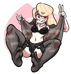 charlie_morningstar_(hazbin_hotel) feet hazbin_hotel lingerie reathroch revealing_clothes stockings