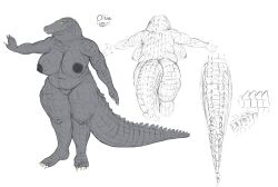 alligator alligatorid anthro big_breasts breasts crocodile crocodilian crocodylid doctordj female genitals hi_res nipples nude olivia_(doctordj) pussy reptile scalie slightly_chubby solo