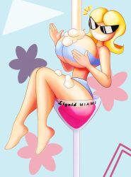 bikini bimbo blonde_hair breasts cum disney doodlewill knick_knack large_breasts martini pixar sunny_miami thick_thighs