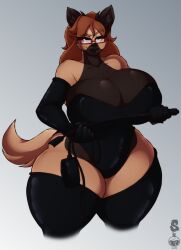 1girls 2019 abstract_background absurd_res anthro armwear bedroom_eyes big_breasts black_body black_fur breasts brown_body brown_eyes brown_fur brown_hair busty canid canine canis cleavage clothed clothing collar curvaceous curvy curvy_body curvy_female curvy_figure digital_media_(artwork) domestic_dog elbow_gloves eyelashes eyewear female female_focus female_only fingers fluffy fluffy_tail fur furry german_shepherd glasses gloves grey_background hair handwear herding_dog hi_res hourglass_figure huge_breasts inner_ear_fluff large_breasts latex latex_clothing latex_gloves latex_stockings leash legwear leotard lips looking_at_viewer mammal multicolored_body multicolored_fur narrowed_eyes pastoral_dog plump seductive selina_(steveshep) simple_background smile solo standing superix thick_thighs thigh_highs tuft two_tone_body two_tone_fur venus_body voluptuous watermark whip wide_hips