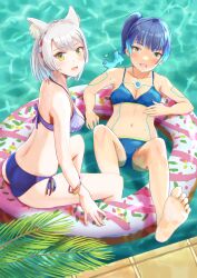 ass barefoot bikini breasts feet floating_ring mio_(xenoblade) pool sena_(xenoblade) short_hair soles swimsuit toes water xenoblade_(series) xenoblade_chronicles_3