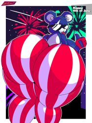 2022 4th_of_july big_ass big_breasts blue_fur dat_ass digital_media_(artwork) fireworks fireworks_team_leader fortnite glasses striped_legwear teddy_bear thick_thighs zeglo-official