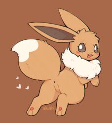 ambiguous_gender anus anus_only ass brown_body eevee feral hi_res looking_at_viewer nintendo pokémon_(species) pokemon pokemon_(species) raised_tail simple_background solo video_games wolfwithwing