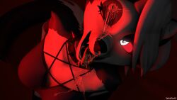 ahe_gao anthro ass breasts cum cum_on_body cum_on_face dominant_female dripping dripping_cum facial female female_only fur furry furry_only glowing_eyes heart-shaped_pupils hell hellhound helluva_boss loona_(helluva_boss) mammal sfm source_filmmaker white_body white_fur