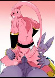 2boys anal_sex ass balls beerus blush blushing boner claws dick dragon_ball dragon_ball_super dragon_ball_z erection fangs feline gay gay_sex god_of_destruction humanoid looking_at_another majin_buu majinbuusama male male/male male_only male_penetrated male_penetrating male_penetrating_male outside penetration pink_body pink_skin purple_body purple_skin red_eyes riding_penis super_buu warrior