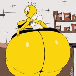 1girls animated antennae antennae_(anatomy) anthro arthropod ass ass_bigger_than_head ass_focus bee big_ass big_breasts big_butt breasts breathotter bubble_ass bubble_butt butt dress_lift fat_ass fat_butt female female_only gif gigantic_ass huge_ass huge_butt hyper_ass hyper_butt jiggle jiggling_ass lena_the_bee looking_back no_underwear russian_cooking_oil_commercial solo thick_ass thick_butt underass vinesauce wings