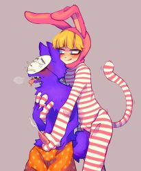 2boys anthro furry gay gay_handjob handjob human_on_anthro kedamono_(popee_the_performer) male male_only penis popee_(popee_the_performer) popee_the_performer sxckbug yaoi