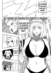 ... 2girls 3boys beach being_watched big_breasts bikini blunt_bangs blush bob_cut boobs breast_focus breasts cleavage comic embarrassed english_translation female female_focus hourglass_figure huge_breasts inuzuka_kiba large_breasts lipstick looking_at_breasts looking_at_partner makeup male mature mature_female monochrome multiple_boys multiple_girls naruto naruto:_the_last naruto_(series) naruto_shippuden ninrubio nosebleed notes_translation offering offering_to_another open_clothes open_jacket oppai outdoors presenting presenting_breasts samui sarutobi_konohamaru spanish_text speech_bubble story surprised swimsuit text tits translated tsunade undressing uzumaki_naruto voluptuous watching