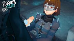 akira_kurusu clothed clothing cum cum_on_face cum_on_mask female handjob human joker_(persona) makoto_niijima male manual pale_skin penis persona persona_5 phantom_thief_suit ren_amamiya valperopero