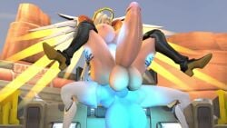 2futas 3d animated areolae balls balls_touching bittercoleslaw bouncing_breasts breasts cum cum_inflation cum_inside cum_while_penetrated cumflation echo_(overwatch) erection futa_on_futa futa_only futanari glowing_genitalia huge_balls huge_breasts huge_cock huge_testicles mercy nipples no_sound overwatch penis source_filmmaker testicles video