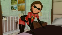 1girls 3d ass big_ass big_breasts breasts brown_hair closed_eyes elastigirl fart fart_cloud fart_fetish farting female female_only helen_parr mature mature_female mother saxanas solo_female the_incredibles thick_thighs thighs