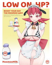 big_boobs big_breasts big_tits boobs breasts cow_print cow_print_bikini female female_focus female_only kaerujj large_boobs large_breasts large_tits maid maid_headdress maid_uniform pokemon pokemon_gsc pokemon_hgss red_eyes red_hair tits titties whitney_(pokemon)
