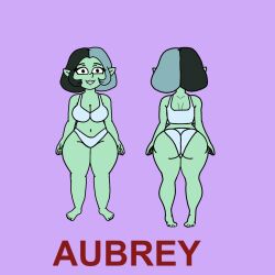 adopted adopted_(lore) ass ass_goblin aubrey_(blindpeacockdraws) back_view bbw big_ass big_breasts black_eyes blind_peacock_draws blind_peacock_draws_(artist) blue_hair bra bra_and_panties breasts clothed different_hair_color feet feet_out female female_only front_and_back front_view goblin goblin_female green_hair light_blue_skin nipples no_shoes nude nude_female original original_art original_artwork original_character panties pointy_ears pointy_nose reference_image reference_sheet short_hair shortstack