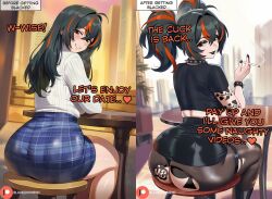 1girls ai_generated black_lipstick black_nails cigarette cuckold cuckold_pov english_text female goth himeno hoyoverse looking_at_viewer mihoyo pov queen_of_spades smoking solo tattoo text zenless_zone_zero zhu_yuan