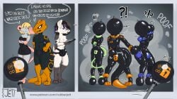 anthro ball_hood blind bodysuit bondage bound bulge chastity_bulge chastity_device clothing disability drone femboy furry hi_res hood hooded latex latex_clothing latex_skinsuit latex_transformation lock lock_symbol magic magic_wand mask null null_bulge restrained restrained_arms rubberjett sequence skinsuit tight_clothing transformation transformation_sequence