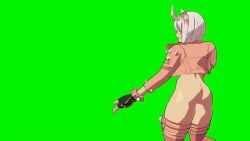 3d adult animated ass_jiggle elphelt_valentine exposed_ass exposed_pussy female green_screen guilty_gear guilty_gear_strive lewd_edit mod nude_edit nude_filter nude_mod partially_clothed solo_female wardrobe_malfunction white_hair