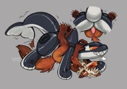 &gt;_&lt; 2025 animate_inanimate anthro anthro_on_feral anthro_penetrated anvil_position artist_name barely_visible_breasts birdpaw_(artist) black_body black_latex black_skin blonde_hair bodily_fluids breasts breath brown_nose brown_tail_tip cetacean closed_eyes countershading dated digital_drawing_(artwork) digital_media_(artwork) dipstick_tail dolphin duo female female_penetrated feral feral_penetrating feral_penetrating_anthro fin from_front_position full-length_portrait fur genital_fluids genitals gloves_(marking) grey_background grin hair hi_res inflatable latex leg_markings legs_up living_inflatable living_pool_toy lying male male/female male_penetrating male_penetrating_female mammal marine markings nude nude_anthro nude_female oceanic_dolphin on_back orange_body orange_fur orange_tail orca penetration penile penile_penetration penis penis_in_vagina pink_penis portrait red_eyes sex simple_background smile socks_(marking) tail tail_markings tan_body tan_breasts tan_countershading tan_fur tan_hair text toothed_whale vaginal_penetration vaginal_penetration white_body white_countershading white_latex white_skin white_tail yellow_sclera zoophilia