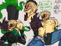 1x1x1x1 1x1x1x1_(forsaken) arms_behind_back backshots blush bondage boxers chained_collar chained_up chained_wrists chains chest_hair cuntboy cuntboy_sans_balls disembodied_foot drooling erratical forsaken forsaken_(roblox) glasses_askew hand_on_head heart-shaped_pupils herm hermaphrodite imminent_blowjob intersex jeans john_doe_(forsaken) john_doe_(roblox) legs_spread looking_at_viewer male male/male male_only maleherm multi_genitalia penis power_bottom pussy request roblox roblox_game robloxian self_upload shirtless shirtless_male small_bottom_large_top snail_trail stepping_on_penis strawpage_request stubble sweating tail tentacle tentacle_penis zipper_down
