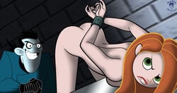 angry arms_behind_back bigtyme bondage clenched_teeth disney dr._drakken female human imminent_rape kim_possible kimberly_ann_possible male medium_breasts nude straight_hair top-down_bottom-up