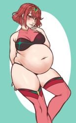 1girls bbw belly big_belly breasts chubby fat female female_only hero-after-dark huge_belly light-skinned_female light_skin overweight pyra solo solo_female thick_thighs xenoblade_(series) xenoblade_chronicles_2