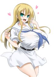 1girls big_breasts blonde_hair green_eyes huge_breasts oohoshi_awai oro_(zetsubou_girl) saki solo solo_female tagme